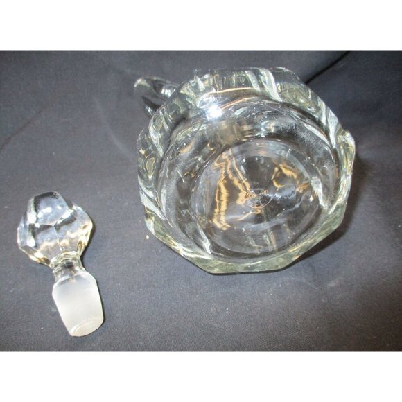 Decanter, Cruet, Caster, Pitcher stopper, Vintage Small Syrup vinegar oil, clear - Picture 5 of 5